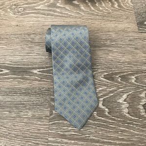 Tommy Hilfiger Gray Blue Diamond Silk Tie